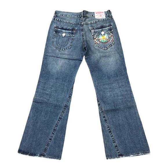 Brand New Vintage True Religion Embroidered Jeans Size 36 JOEY Blue - Picture 2 of 13